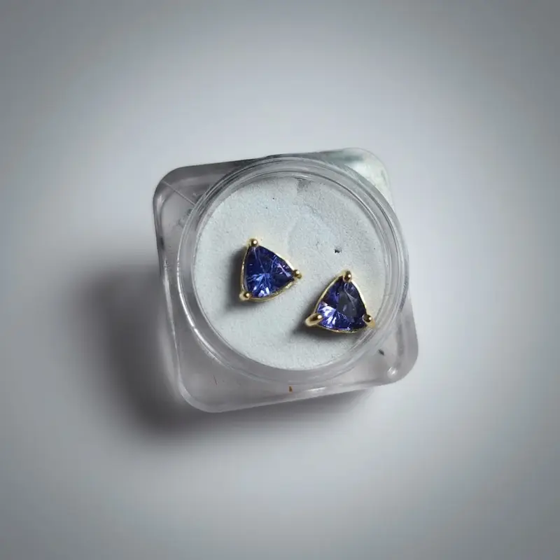 Pendientes Tanzanita Celestial - Oro 18K - Imagen 2