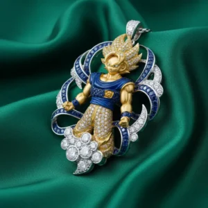 Dije exclusivo - Goku en oro, diamantes y zafiros